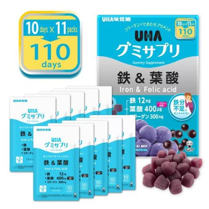 味覺糖 UHA 營養補充軟糖 (鐵和葉酸) ( 110天份量 )